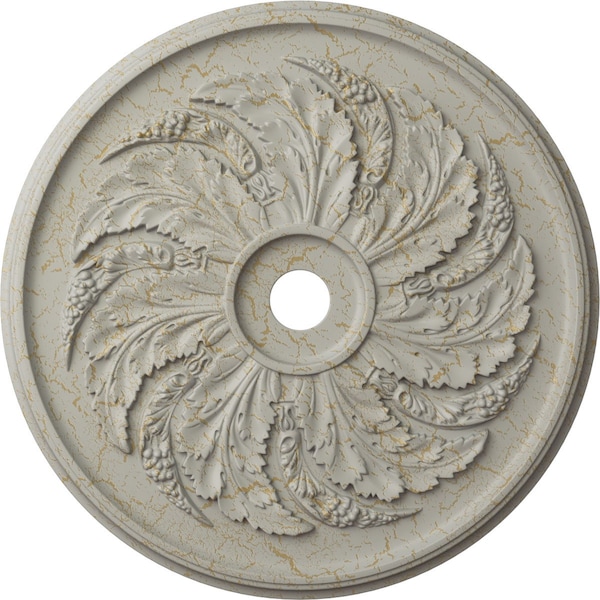 Ekena Millwork Sellek Ceiling Medallion (Fits Canopies up to 9"), 42 1/8"OD x 1 7/8"P, Pot of Cream Crackle CM42SKPCC - main